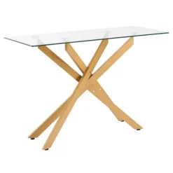 Bord Basse - DUOKU - Moderne - Tempereret Glas - Justerbare Ben - 1 Lags Opbevaring