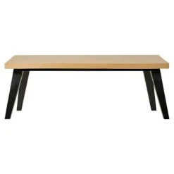 Bord 120x60x42 cm i egetræseffekt med sorte ben Naturlig