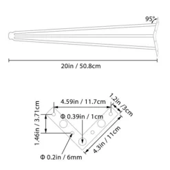 Bordben - 4 stk - 20 " - 50,8 cm - VEVOR - Hårnålsformede møbelben