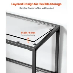 Bordkonsol - DUOKU - Moderne - 3 Niveauer - Tempereret Glas - Robust Metal