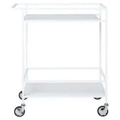Bordvogn med hjul 68x40x79 cm i hvid metal - VITEA Vit