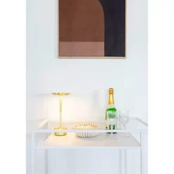 Bordvogn med hjul 68x40x79 cm i hvid metal - VITEA Vit