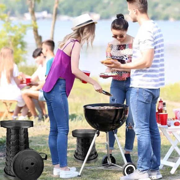 Bærbar Klapskammel, Klapsæde, Campingstole, Højdejusterbart Sæde til Vandreture, Fiskeri, Grill, Rejser, Fest
