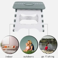 Bærbar og holdbar skridsikker foldeskammel, understøtter op til 136 kg, kompakt design for minimal opbevaringsplads, perfekt til indendørs og udendørs brug | Fyndiq