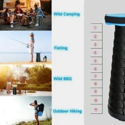 Bærbar sammenklappelig skammel anden generation sammenklappelig skammel camping skammel til fiskeri/grill/indendørs/udendørs aktiviteter maks. belastning 150 kg | Fyndiq