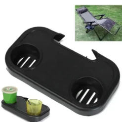 Bærbar sammenklappelig stol sidebord, strandstol bakkeholder