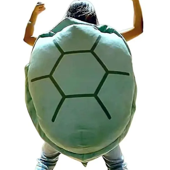 Bærbar Turtle Shell Pude Voksen-gigantisk Turtle Kostume Funny Dress Up Vægtet Turtle Plys, stor Turtle Body Pude green*80cm