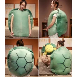Bærbar Turtle Shell Pude Voksen-gigantisk Turtle Kostume Funny Dress Up Vægtet Turtle Plys, stor Turtle Body Pude green*80cm