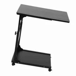 Bærbart multifunktionelt aftageligt laptopbord med hjul til seng, sofa, bøger, sort