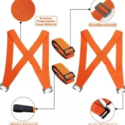 Bærestropper til flytning (orange), ergonomisk møbelbærestrop til nem løftning af tunge genstande