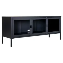 Brisbane Table TV, 3 glasdøre, sort. Svart