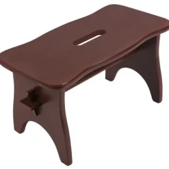 Brun massivt træ trin fodstøtte - Creative Deco - 38 x 19 x 21 cm - Usamlet Brun