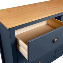 Buffet - Hill - 6 skuffer - massiv fyrretræ - 125 x 40 x 80 cm Grå