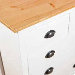 Buffet - Hill - Hvid - Massivt fyrretræ - 79 x 40 x 80 cm Vit