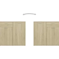 Buffet - Maison Exclusive - Sonoma eg - 160 x 36 x 75 cm - 4 døre, 2 skuffer Sonoma ek