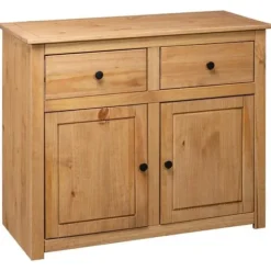 Buffet - Maison Exclusive - Massiv træ - 4 skuffer & 2 døre - 93 x 40 x 80 cm Assortiment Panama (färger och ådri