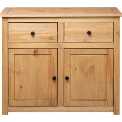 Buffet - Maison Exclusive - Massiv træ - 4 skuffer & 2 døre - 93 x 40 x 80 cm Assortiment Panama (färger och ådri