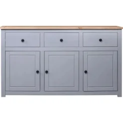 Buffet - Panama - Grå - Massivt træ - 135 x 40 x 80 cm Grå