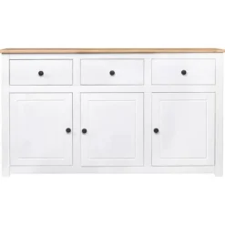 Buffet - Panama-serien - Massivt fyrretræ - Hvid - 135x40x80 cm Vit