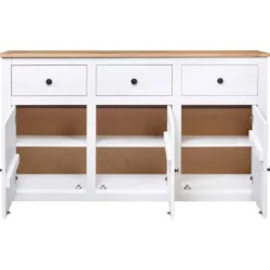 Buffet - Panama-serien - Massivt fyrretræ - Hvid - 135x40x80 cm Vit