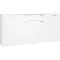 Buffet bas - Maison Exclusive - Hvid - 160x36x75 cm - Ingeniørtræ, 2 skuffer Vit