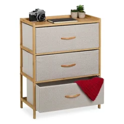 Bureau i bambus 3 skuffer