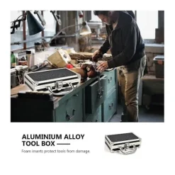 [CA] Aluminiumkasse Tilbehør Opbevaringskasse Praktisk Aluminiumtaske Bærbar Håndtag Lille Til()