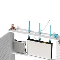 [CA] Trådløse Wifi Router Opbevaringskasser Trækasse Kabel Strøm Plus Trådholder Væghængt Stik White