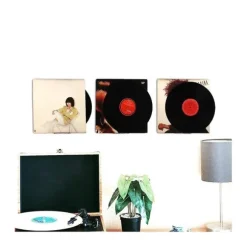 [CA] Vægmonteret hylde til vinylplader i klar vinyl, 8-pak, akrylpladeholder til display