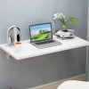 [CA] Vægmonteret Klapbord Nedfaldsbladbord, Træ Klapbord, Væg (Hvid)