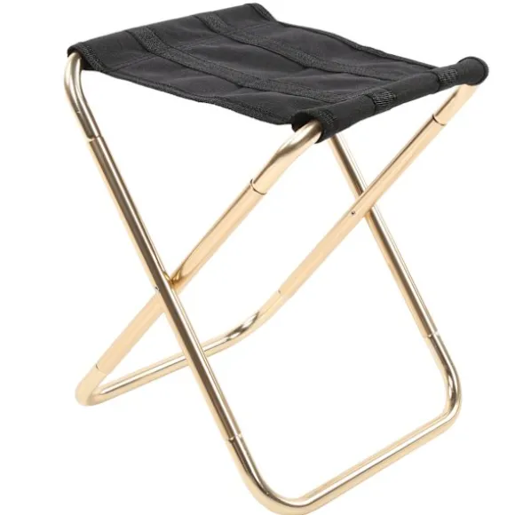 Camping Mini Foldbar Stol i Luftfartsaluminium - Guld