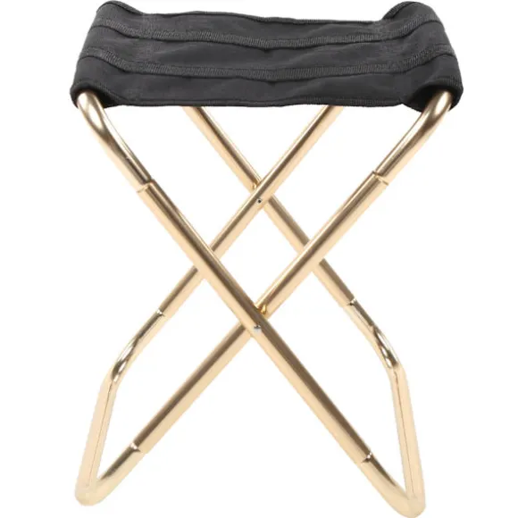 Camping Mini Foldbar Stol i Luftfartsaluminium - Guld