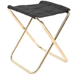 Camping Mini Foldbar Stol i Luftfartsaluminium - Guld