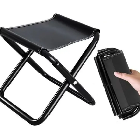 Campingstole, Bærbare Udendørs Sammenklappelige Rejsestole, Mini Udendørs Sammenklappelige Stole, Sammenklappelig Skammel til Voksne