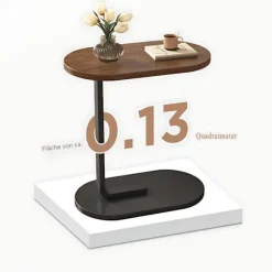 C-formet sidebord, 360° drejeligt & flip-top C-formet endebord, mobile C-sideborde, der glider ind under, laptopstativ sofabord til sofa/seng 45x30x60cm | Fyndiq