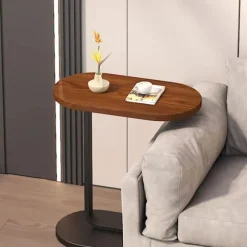 C-formet sidebord, 360° drejeligt & flip-top C-formet endebord, mobile C-sideborde, der glider ind under, laptopstativ sofabord til sofa/seng 45x30x60cm | Fyndiq