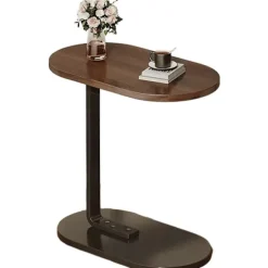 C-formet sidebord & sofabord – lille træ coffee table, der glider under sofa og seng_TF_TF Brun