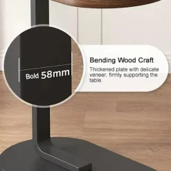 C-formet sidebord & sofabord – lille træ coffee table, der glider under sofa og seng_TF_TF Brun