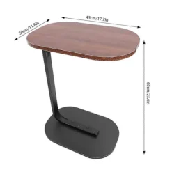 C-formet Sidebord Fritstående Sofabord Walnut Black