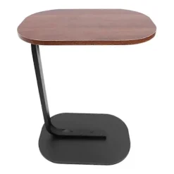 C-formet Sidebord Fritstående Sofabord Valnød Sort