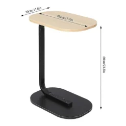 C-formet Sidebord Fritstående Sofabord Log Black