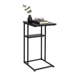 C-formet sidebord med 2 hylder til sofa og seng