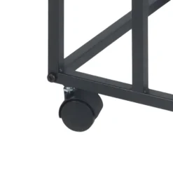 C-formet sidebord med hjul – trælignende bordplade
