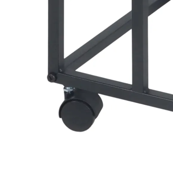 C-formet sidebord med hjul – trælignende bordplade