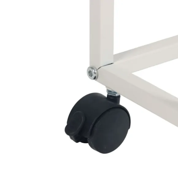 C-formet sidebord med hjul – trælignende bordplade
