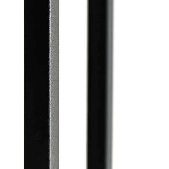C-formet sidebord med magasinhylde, træ og metal