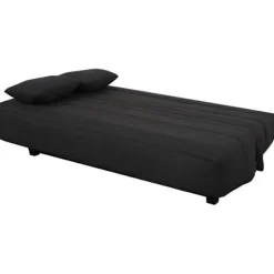 Clic clac 2-personers bænk REVEUR - Sort stof - DUNLOPILLO madras - Seng 188x128 cm Svart