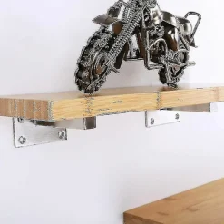 25cm Flydende Hyldebeslag, Hyldemonteret, Industrielt Beslag Væghylde Usynlig Fastgørelse Vintage Beslag Vægbøjle DIY Metal Beslag Sølv Wit