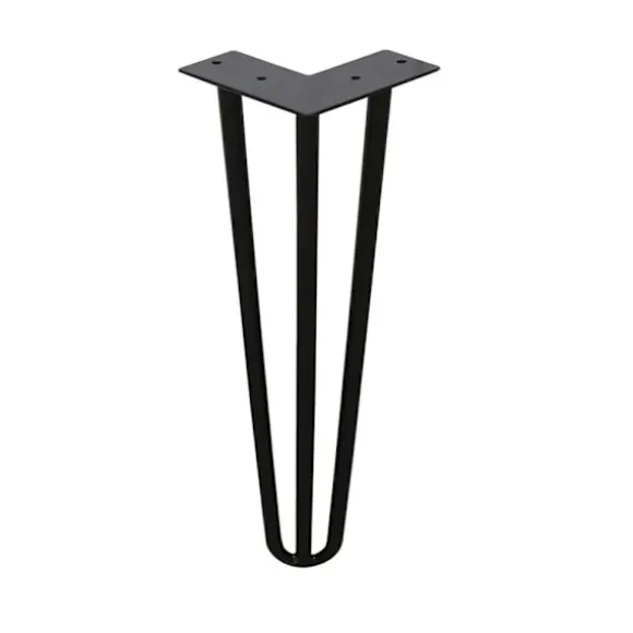 (25cm) 4x Bordben hårnålsben Hårnålsben Stål bordben DIY Bordglider Udskiftelige bord