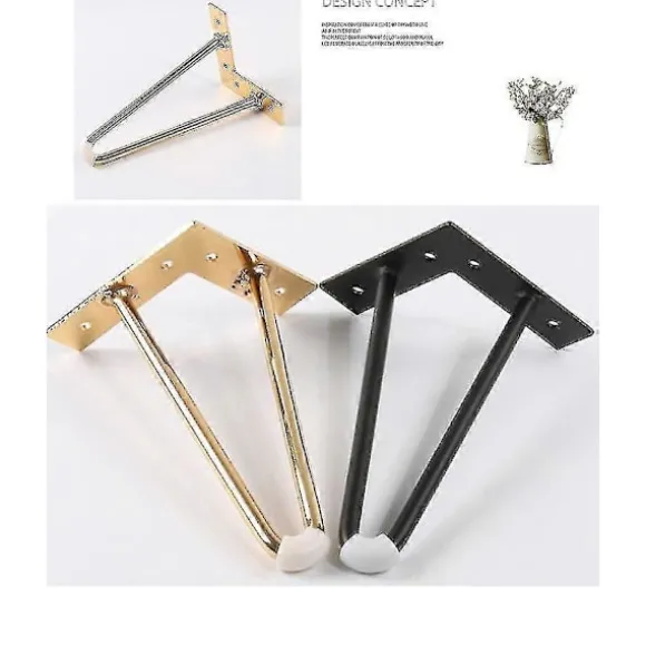 10cm-40cm Bordben af jern Kabinetben Hårnålsbordben Metal Møbelben 1 Stykke Guld 30cm Gold 30cm